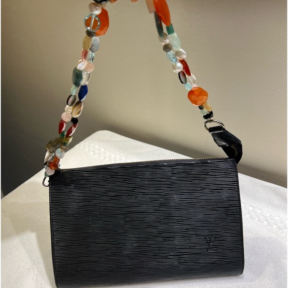 Louis Vuitton Bag 9” wide, 6” tall, 2”deep.  Fits I phone, key, cardholder. - Picture 5 of 15